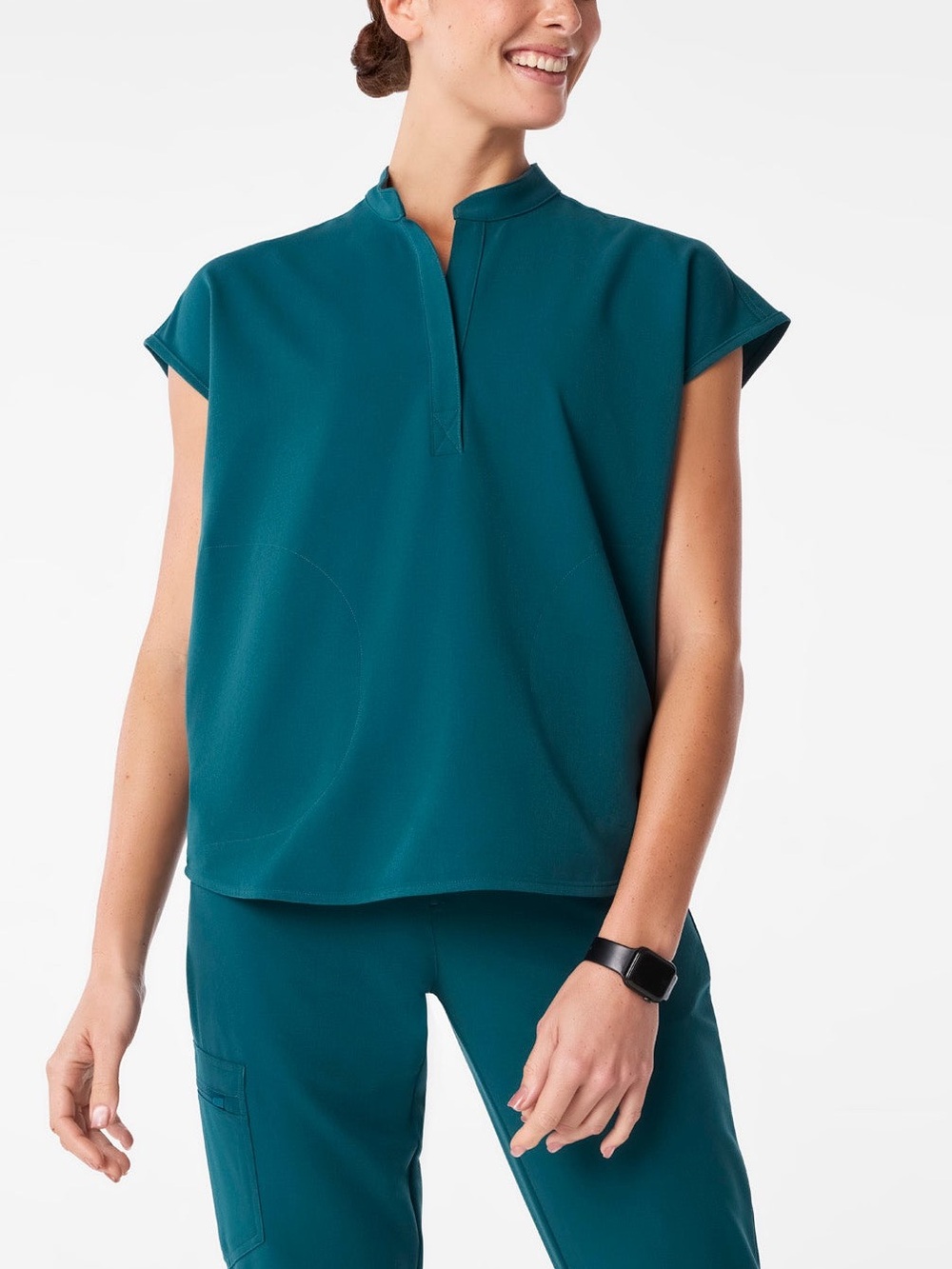Figs Rafaela Oversized Scrub Top in Caribbean Blue - Size XXL